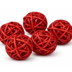 Dekorácia gulička Lata Ball červená 4 cm / 1 ks