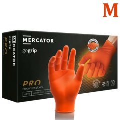 Rukavice jednorázové nitrilové oranžové  vel. M / 1 pár
