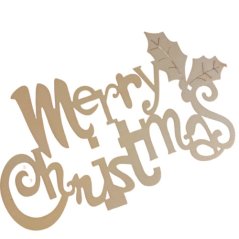 Drevený výrez nápis Merry CHristmas 25 cm