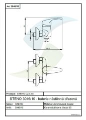 Drezová nástenná batéria bez ramienka rozteč 100 mm ST3046/10