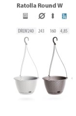 Kvetináč závesný 24,3 cm, mocca DRLW240