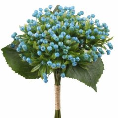 Umelá kytica gypsomilka modrá 34 cm