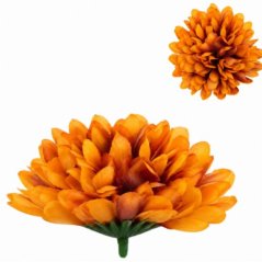 Umelá chryzantéma oranžovo hnedá 9 cm