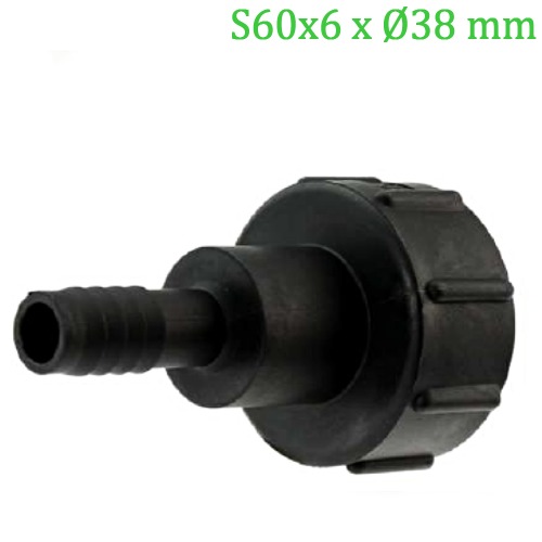 Adaptér na IBC nádrž, závit S60x6 s prípojkou na hadicu S60x6 x priemer 38 mm ECONOM
