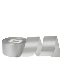 Stuha saténová strieborná 3,8 cm / 1 m