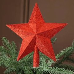 Hviezda červená na vianočný stromček 20 cm / 1 ks