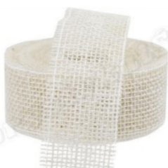 Jutová stuha biela 4 cm / 1 m