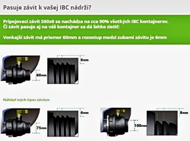 Adaptér na IBC nádrž, závit S60x6 s prípojkou na hadicu S60x6 x priemer 25 mm ECONOM