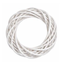 Prútený veniec priemer 25 cm biely