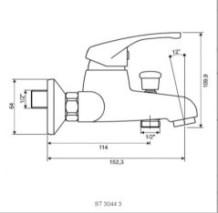 Vaňová batéria s príslušenstvom rozteč 100 mm / ST 3044/10