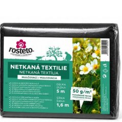 Netkaná textília Rosteto – čierna mulčovacia 50 g/m?, 5 × 1,6 m