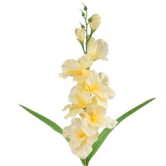 Umelá gladiola saténová bledožltá 63 cm