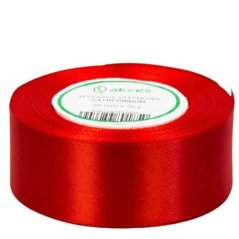 Stuha saténová červená 3,8 cm / 1 m