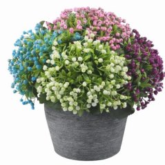 Umelá kytica gypsomilka fialová 34 cm
