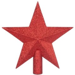 Hviezda červená na vianočný stromček 20 cm / 1 ks