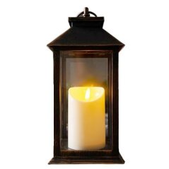 Lampáš MagicHome Vianoce hnedo-medený LED 33 cm