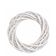 Prútený veniec priemer 15 cm biely