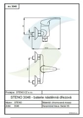 Drezová nástenná batéria bez ramienka rozteč 150 mm ST3046