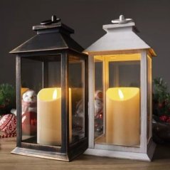 Lampáš MagicHome Vianoce bielo-zlatý LED 33 cm