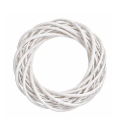 Prútený veniec priemer 20 cm biely
