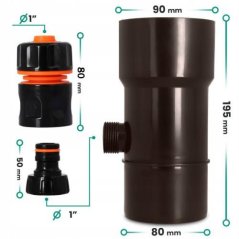 Zberač dažďovej vody hnedý 90 mm