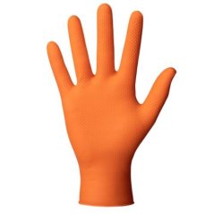 Rukavice jednorázové nitrilové oranžové  vel. M / 1 pár