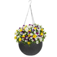 Kvetináč visiaci tmavošedý 26 cm