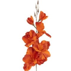 Umelá gladiola saténová oranžovo hnedá 54 cm