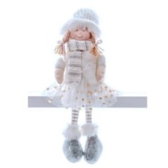Dekorácia MagicHome Vianoce, Dievčatko v bodkovanej sukni, 33 cm